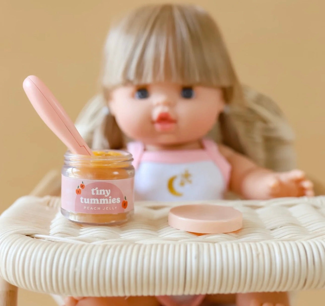 Tiny Tummies - Peach Jelly Food jar and Spoon Set
