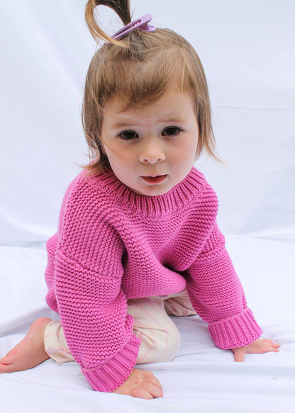 Chunky Knit Pullover - Magenta